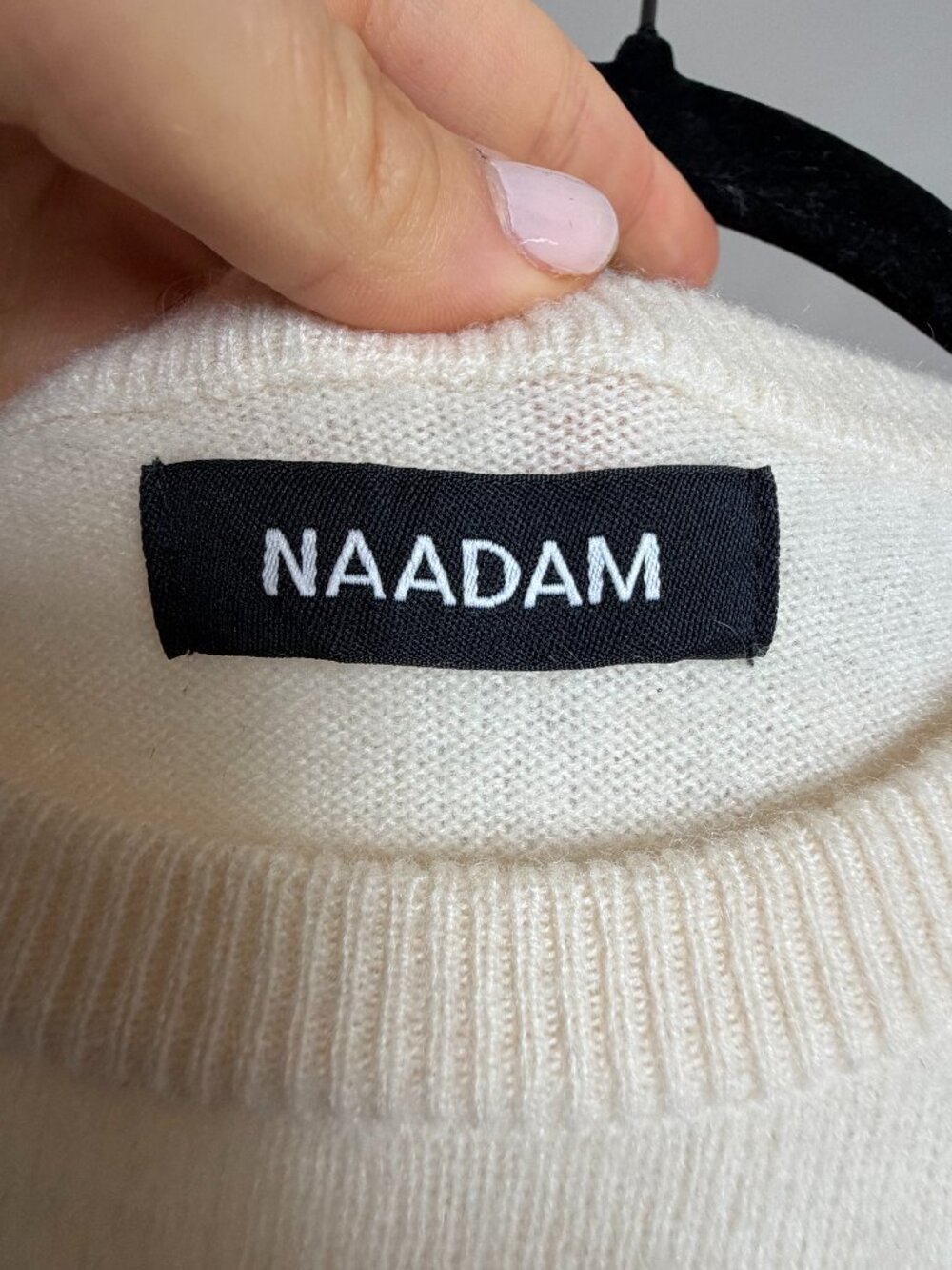 Naadam 100% Cashmere Crewneck Sweater Ivory Cream S